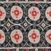 Vintage Black and Pink Suzani from Samarkand Uzbekistan | Tapestry in Wall Hangings by Vintage Pillows Store. Item composed of cotton