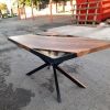 Custom Ultra Clear Epoxy Table | Dining Table in Tables by Ironscustomwood. Item made of walnut & metal compatible with contemporary and country & farmhouse style