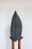 Navy Grey Linen with Self-Welt Pillow 22x22 | Pillows by Vantage Design