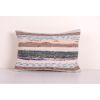 Vintage Cotton Turkish Kilim Lumbar Pillow, Striped Turkish | Cushion in Pillows by Vintage Pillows Store