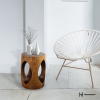 Haussmann® Oval Wood End Table Windows 15 in DIA x 20 | Tables by Haussmann®