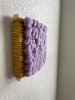 Woven Tile- Fluff-Lavendar and Mustard | Wall Sculpture in Wall Hangings by Mpwovenn Fiber Art by Mindy Pantuso