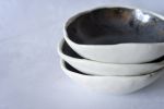 Set of 2 - BRONZE porcelain bowl irregular, white porcelain | Dinnerware by Laima Ceramics. Item made of ceramic compatible with minimalism and rustic style