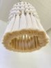 Handmade Macrame Chandelier, Bohemian Beige Tassel Pendant Light, Boho Fringe Ceiling Lamp for Modern Home & Hotel Decoration | Macrame Wall Hanging in Wall Hangings by RavaTapestryArt