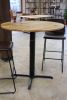 Round Spalted Maple Bar Pub Table with Black Steel Legs | Cocktail Table in Tables by Hazel Oak Farms. Item made of wood with steel