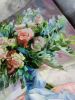 Bridal flowers portrait, Custom wedding bouquet painting | Oil And Acrylic Painting in Paintings by Natart. Item composed of canvas and synthetic