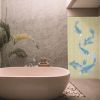Koi - Blue | Wallpaper in Wall Treatments by Brenda Houston. Item composed of fabric & paper
