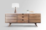 Credenza in Solid Board Oak / Walnut, and Marble Top | Storage by Manuel Barrera Habitables. Item made of oak wood & marble