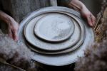 STC organic natural shape stoneware plate in grey cream | Dinnerware by Laima Ceramics. Item composed of stoneware compatible with minimalism style