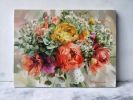 Bridal flowers portraits painting canvas original art | Oil And Acrylic Painting in Paintings by Natart. Item composed of canvas and synthetic