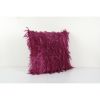 Vintage Handwoven Multi Color Turkish Flokati Rug Shagy | Cushion in Pillows by Vintage Pillows Store. Item composed of cotton and fiber
