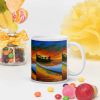 Coffee Mug - Day Blazed - Tropical Sunset Palm Tree Art | Work by Eman's Gallery