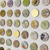One Hundred Map Dots Collage With Gold Leaf | Paintings by Amelia Coward