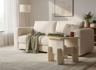 Chunky Travertine Side Table, Brutalist Modern Accent Table | Coffee Table in Tables by AYMARBLEDESIGN LLC