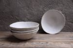 Textured speckled white handmade bowl, natural minimal | Dinnerware by Laima Ceramics. Item composed of stoneware in minimalism or rustic style