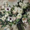 ORIGINAL Custom Bridal Bouquet Painting oil canvas art | Oil And Acrylic Painting in Paintings by Natart. Item made of canvas & synthetic