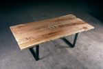 Live Edge Maple Canyon Dining Table | Tables by Urban Lumber Co.. Item made of maple wood with steel