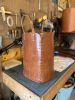 Brown 4 Panel Leather Basket | Storage Basket in Storage by Harrow and Sickle Leather Design