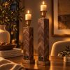 Walnut Candle Holders Set, Handmade Wooden Candlesticks, Luxury Home Decor Gifts, Modern Housewarming Gift | Bed Frame in Beds & Accessories by Vesta Corte