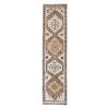 Natural White Herki Turkish Hand-Knotted Runner 2'9" X 11'6" | Runner Rug in Rugs by Vintage Pillows Store. Item composed of cotton and fiber