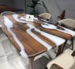Cream Epoxy Table - Resin Table - Custom Table | Dining Table in Tables by Tinella Collection. Item made of wood & synthetic compatible with contemporary and mediterranean style