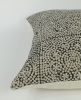 Black block print pillow, black block print cushion | Pillows by velvet + linen