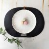 Black felt oval table placemats "bon appetit!". Set of 2 | Tableware by DecoMundo Home. Item composed of fabric and aluminum in minimalism or industrial style