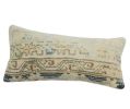 Turkish Oushak Rug Pillow Faded Cover, Boho Woven Carpet | Cushion in Pillows by Vintage Pillows Store