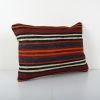 Handmade Organic Striped Lumbar Pillow Cover, Ethnic Chair D | Cushion in Pillows by Vintage Pillows Store