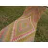 Turkish Kilim Handwoven Wool Area Runner - Stair Rug | Runner Rug in Rugs by Vintage Pillows Store. Item composed of wool & fiber