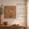 Wood Wall Clock, Herringbone Marquetry, Silent Scandinavian Design | Decorative Objects by Vesta Corte