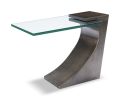 Clasp lamp table Antique brushed bronze finish. | Coffee Table in Tables by Greg Sheres. Item composed of bronze & glass