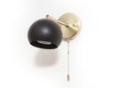 Pull Chain Adjustable Wall Light - Gold and Black Modern | Sconces by Retro Steam Works. Item composed of metal in mid century modern or industrial style
