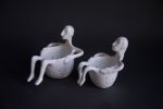 Handmade porcelain tea strainer human | Utensils by Laima Ceramics. Item composed of ceramic in minimalism or contemporary style