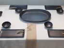Complete Black Ceramic Dinnerware Set for 6 - 13 Piece | Plate in Dinnerware by YomYomceramic. Item composed of ceramic