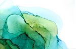 color study - green, botanical green, aquamarine blue | Watercolor Painting in Paintings by Megan Spindler