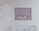 Grey Tuxedo Cat Stretching Art Print, Playful Colorful Wall Art | Prints by The Ugly Cat Studio