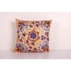 Handmade Silk Suzani Cushion Cover, Salmon Embroidered Uzbek | Pillows by Vintage Pillows Store