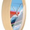 Reflection - Mountain Clock Colorful 10 Inch | Shilo Ratner | Oil And Acrylic Painting in Paintings by Shilo Ratner