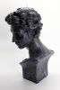 Black Hermes XL Greek God Head Candle - Roman Bust Figure | Ornament in Decorative Objects by Agora Home. Item made of synthetic compatible with minimalism and contemporary style