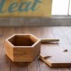 Hexagon Bread Box with Removable Lid in Urban Wood | Vessels & Containers by Alabama Sawyer