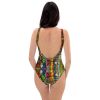One Piece Swimsuit - Organic Life - Abstract Geometric Art | Work by Eman's Gallery