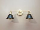 Bathroom Vanity Sconce - Mid Century Sconce - Gold Modern | Sconces by Retro Steam Works. Item composed of metal in industrial style