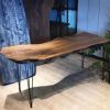 Walnut Computer Solid Wood Desk | Tables by Ironscustomwood. Item made of walnut & steel