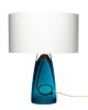 SERAFINA Lamp · Peacock Blue+White or Charcoal+Gold | Table Lamp in Lamps by LUMi Collection. Item composed of copper & glass