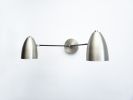 Bathroom Vanity Wall Double Sconce - Brushed Nickel Light | Sconces by Retro Steam Works. Item composed of brass in mid century modern or contemporary style