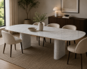 Carrara White Marble Oval Dining Table | Handmade Natural Stone Dining Table | Tables by Vero Marble