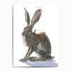 Galloping Hare Watercolour Print, Running Rabbit Wall Art, Equestrian Animal Painting | Prints in Paintings by The Ugly Cat Studio