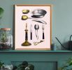 Vintage Farmhouse Kitchen Art with candlestick and | Prints by Capricorn Press. Item composed of paper in boho or minimalism style