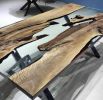 Living edge Walnut Resin dining table, kitchen table, Wood | Tables by LuxuryEpoxyFurniture. Item made of wood with synthetic